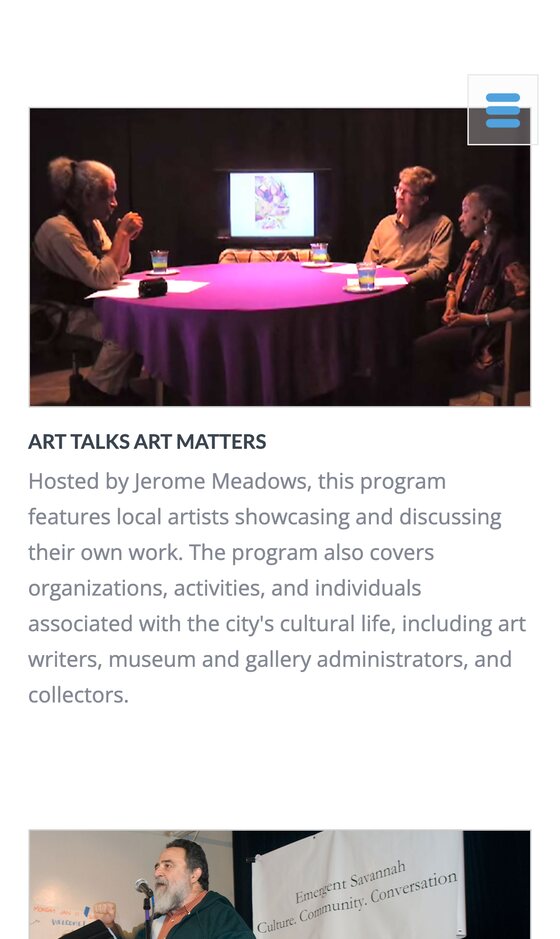 The Art Talks Art Matters project on a phone