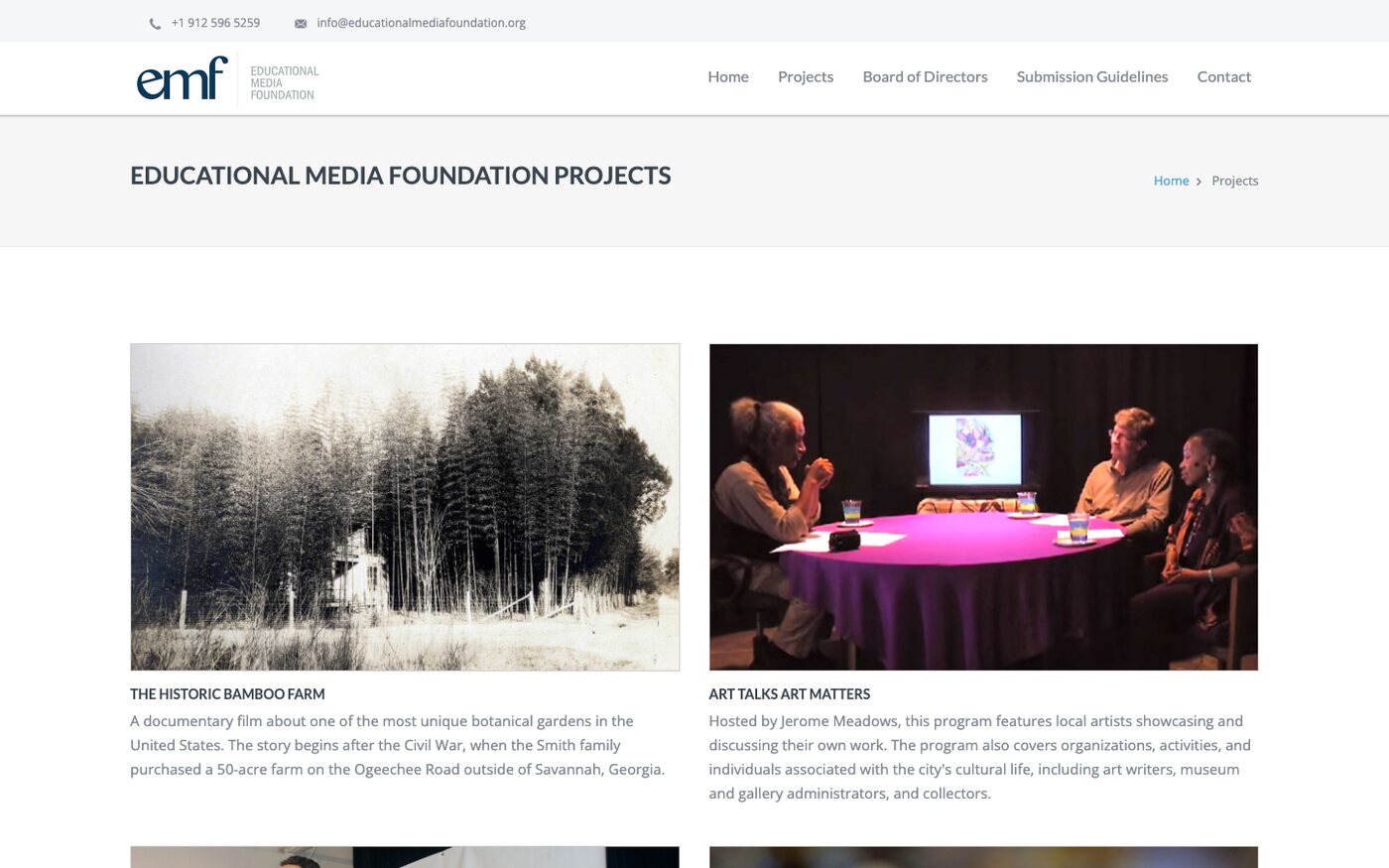 The EMF projects page: The Historic Bamboo Farm and Art Talks Art Matters