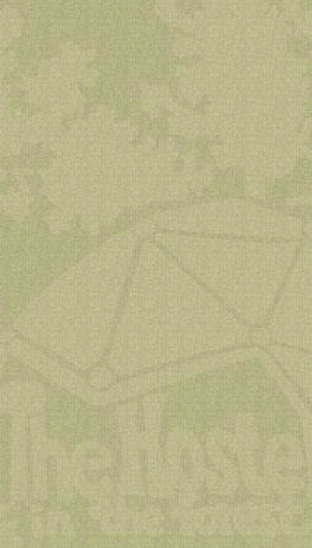 The 2021 card, back: the Hostel logo as a soft green watermark