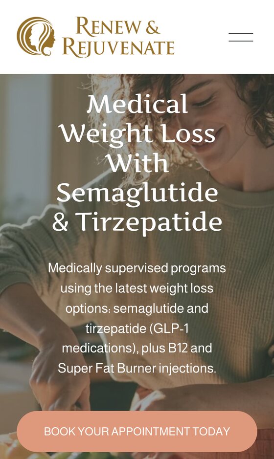 Medical weight loss page on a phone